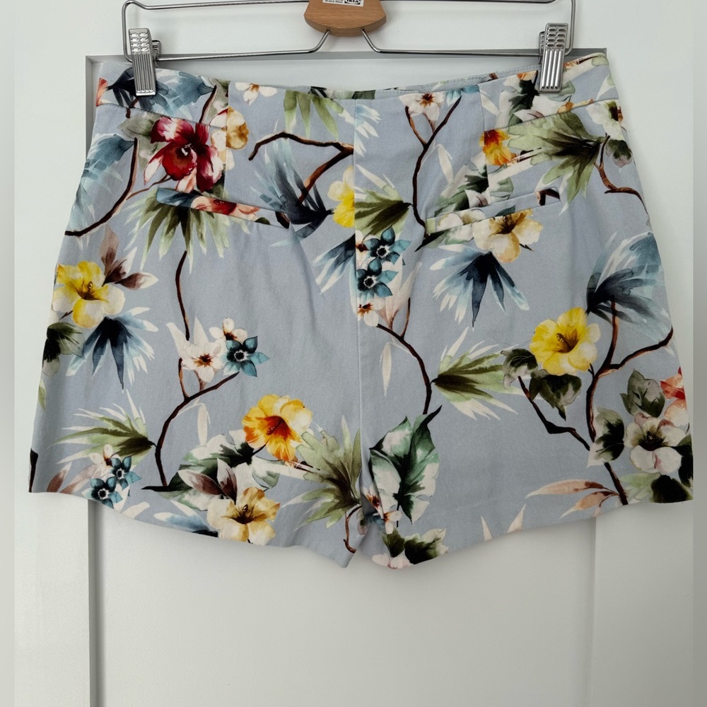 Zara Tropical Floral High Waisted Shorts 🌴 Resort Vacation Summer XL - Picture 3 of 5